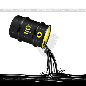 Flow of oil of barrel - vector image