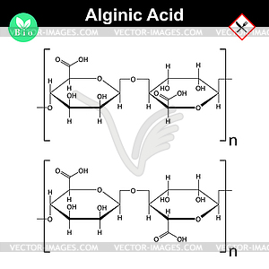 Молекулярная структура Альгиновая кислоты - графика в векторном формате