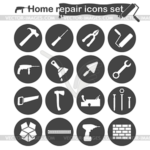 Home repair and renovation icons set - vector clipart