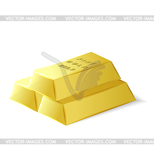 Fine quality 3d gold bars - color vector clipart