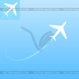 Air transport with icon - royalty-free vector clipart