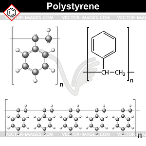 Полистирол полимера химическая структура - стоковый клипарт