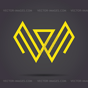 W letter sign - vector clipart
