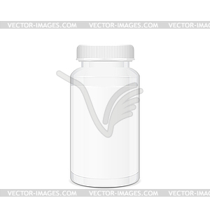 Blank cylindrical box for medical pills and tablets - vector clip art