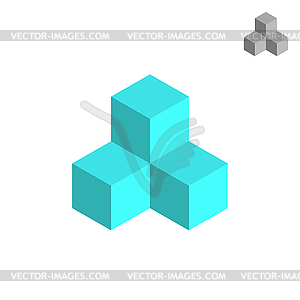 Cube isometric logo - vector clipart