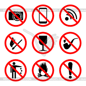 Prohibitory icons set - vector clipart / vector image