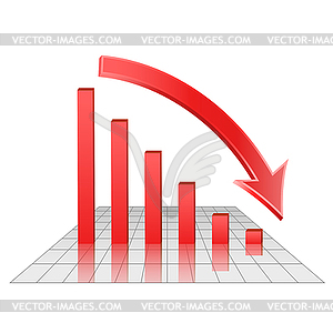 Chart of decreasing profits - color vector clipart