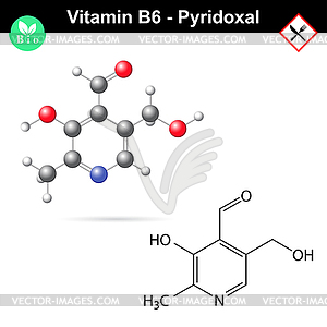 Pyridoxal vitamin b6 formula - vector image