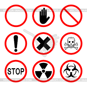 Limiting and warning signs - vector clip art