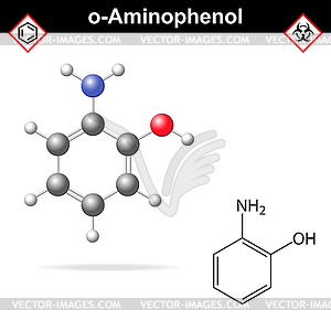 Ortho aminophenol chemical structure - vector clip art