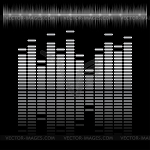 Эквалайзер бар с отражением и звуковой диаграммы - изображение в векторном виде
