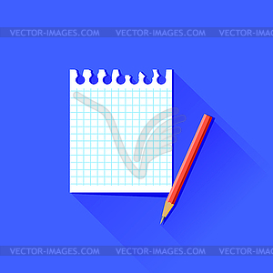 Paper and Pencil - color vector clipart