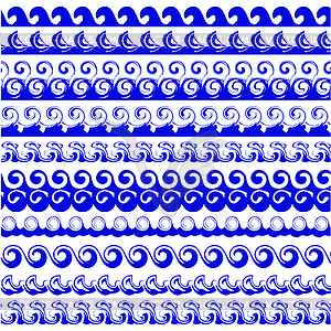 Морские волны набор - векторизованное изображение