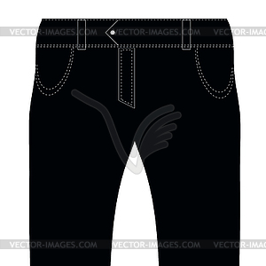 Черные джинсы - клипарт в векторе