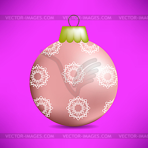 Christmas Pink Glass Ball - vector clipart