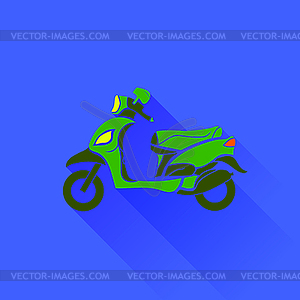 Green Scooter Silhouette - vector clip art