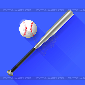 Baseball Bat and Ball - vector image