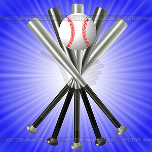 Baseball Bats and Ball - vector image