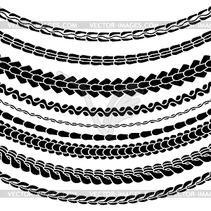 Set of Variety Chain Silhouettes - vector clipart
