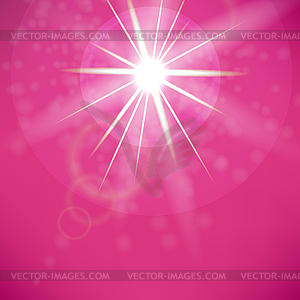 Summer Sun on Pink Sky Background - vector clipart