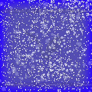 Falling Snow on Blue Background - vector clipart