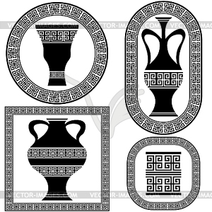 Set of Greek Frames - stock vector clipart