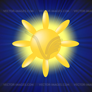 Yellow Sun Icon - color vector clipart