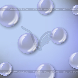 Set of Blue Water Drops - vector image