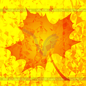 Single Orange Mosaic Autumn Leaf - vector image