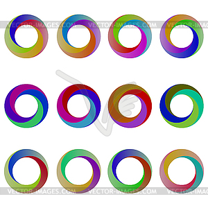 Set of Colorful Circle Icons - vector clip art