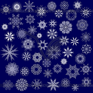 Different Winter Snowflakes - vector image