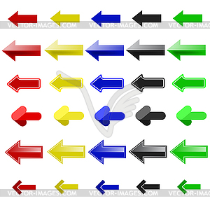 Set of Colorful Arrows - vector image