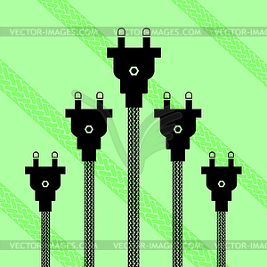 Plugs Concept on Green Background - vector clip art