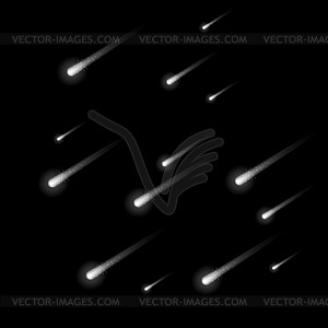 Shooting Stars. Meteors Falling - vector image