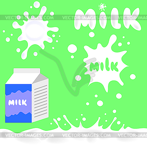 Milk Box and Blots - vector image