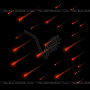 Shooting Red Stars - vector clip art
