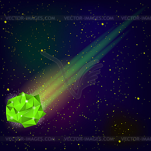 Green Falling Meteor - vector image