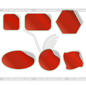 Different Red Stickers Set - vector clipart