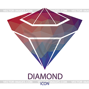 Diamond Icon. Jewerly Logo - vector image
