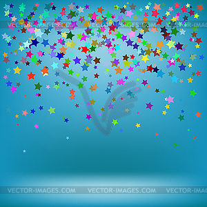 Set of Colorful Stars on Azure Background - color vector clipart