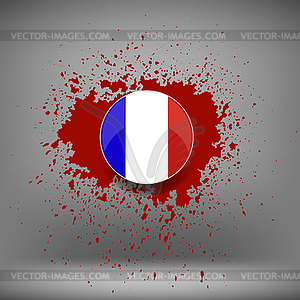 French Icon and Blood Splatter - vector clip art