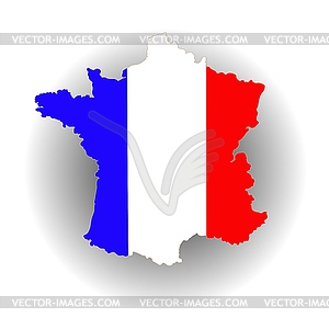 Map of France - color vector clipart