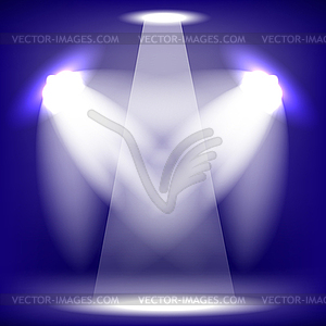 Стадия прожектор синий фон - векторная иллюстрация