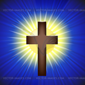 Shining Cross Background - vector clipart