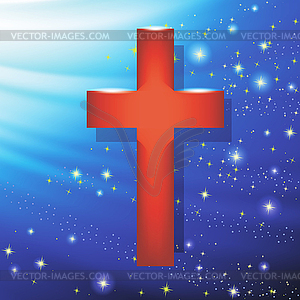 Wood Cross. Symbol of Religion - vector image