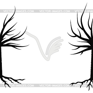 Winter Trees Silhouettes - vector clipart