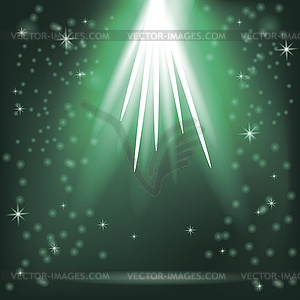 Green Rays of Magic Lights - vector clip art