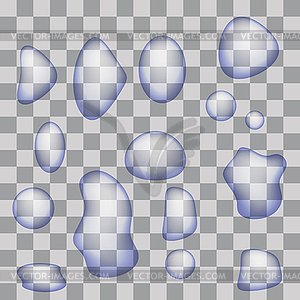 Set of Transparent Water Drops - vector clip art