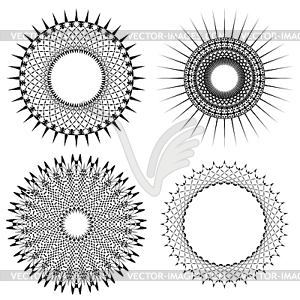 Set of Circle Geometric Ornaments - vector clipart