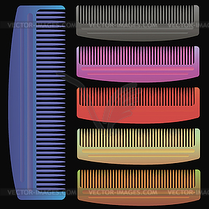 Set of Colorful Combs - vector clipart